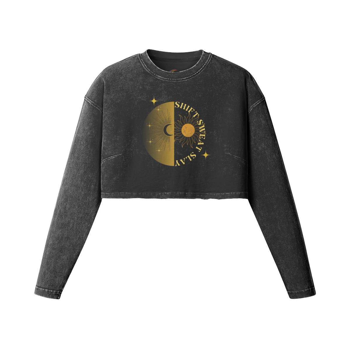 Shift Sweat Slay Women's Long Sleeve Crop Top
